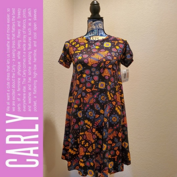 NWT XXSMALL LULAROE CARLY DRESS - Picture 1 of 5